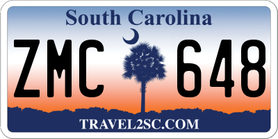 SC license plate ZMC648