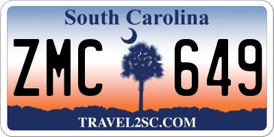 SC license plate ZMC649