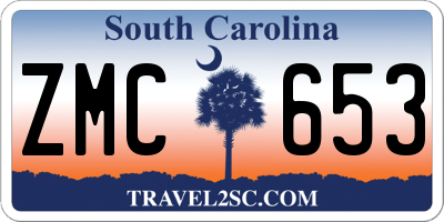 SC license plate ZMC653