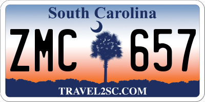 SC license plate ZMC657