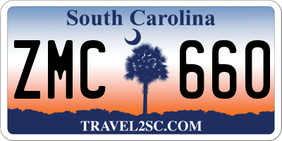 SC license plate ZMC660
