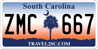 SC license plate ZMC667