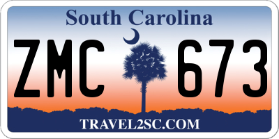 SC license plate ZMC673