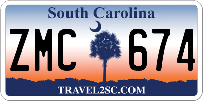 SC license plate ZMC674