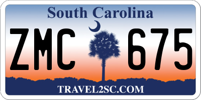SC license plate ZMC675