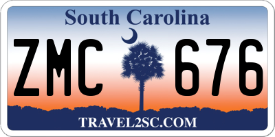 SC license plate ZMC676