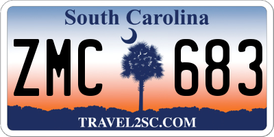 SC license plate ZMC683