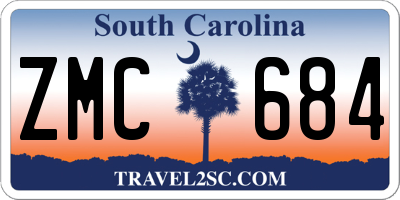 SC license plate ZMC684