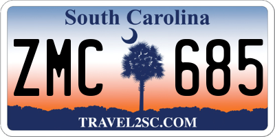 SC license plate ZMC685