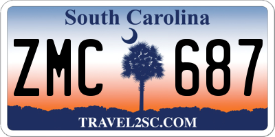 SC license plate ZMC687