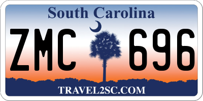 SC license plate ZMC696