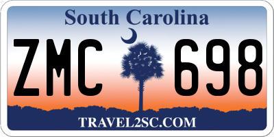 SC license plate ZMC698
