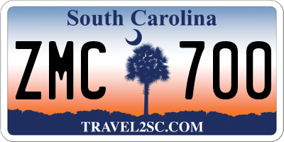 SC license plate ZMC700