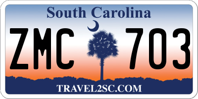 SC license plate ZMC703