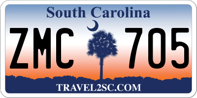 SC license plate ZMC705