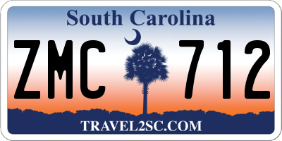 SC license plate ZMC712