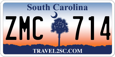SC license plate ZMC714