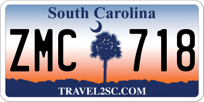 SC license plate ZMC718