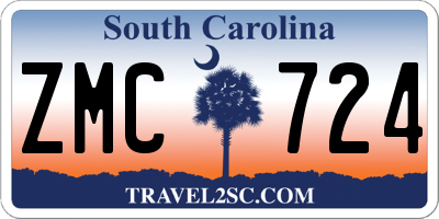 SC license plate ZMC724