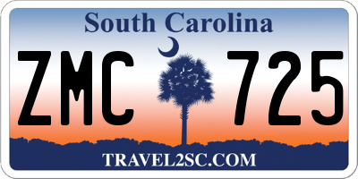 SC license plate ZMC725