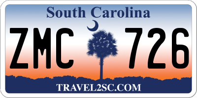 SC license plate ZMC726