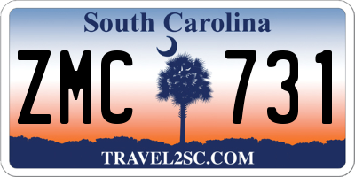 SC license plate ZMC731