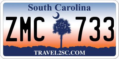 SC license plate ZMC733