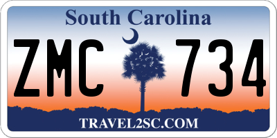 SC license plate ZMC734