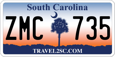 SC license plate ZMC735