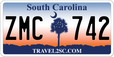SC license plate ZMC742