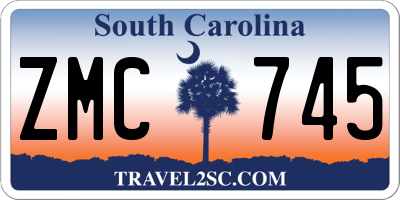 SC license plate ZMC745