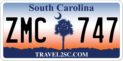 SC license plate ZMC747