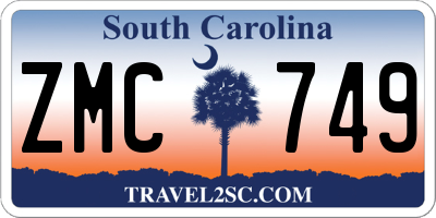 SC license plate ZMC749