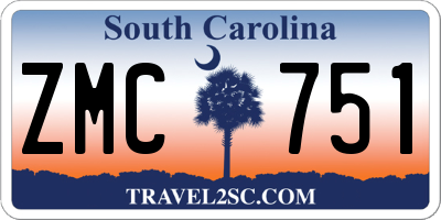 SC license plate ZMC751