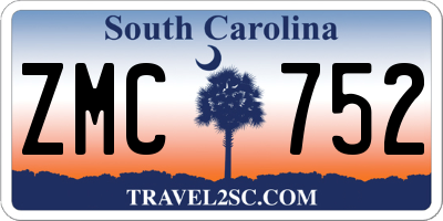 SC license plate ZMC752