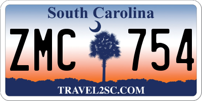 SC license plate ZMC754