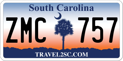 SC license plate ZMC757