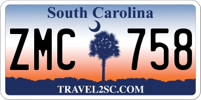 SC license plate ZMC758