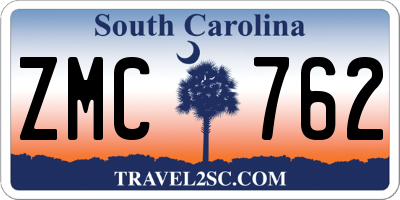 SC license plate ZMC762