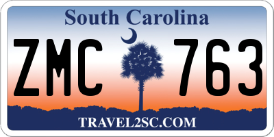 SC license plate ZMC763