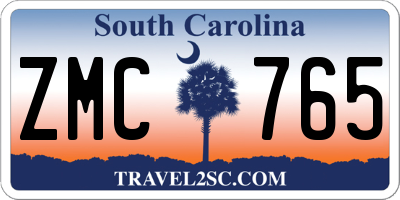SC license plate ZMC765