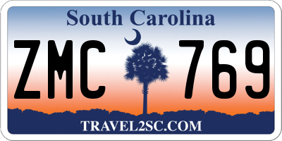 SC license plate ZMC769
