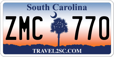 SC license plate ZMC770