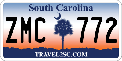 SC license plate ZMC772