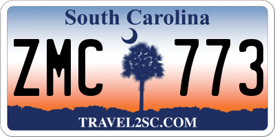 SC license plate ZMC773