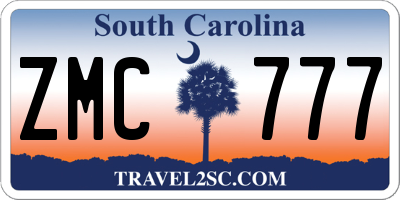 SC license plate ZMC777