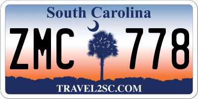 SC license plate ZMC778