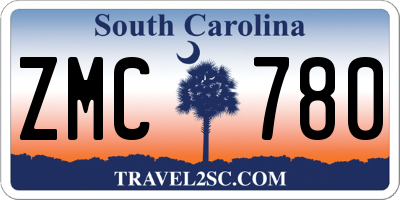 SC license plate ZMC780