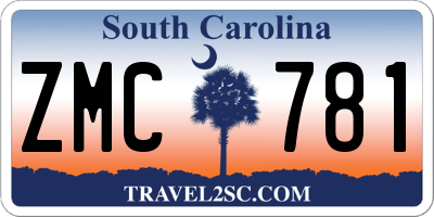 SC license plate ZMC781