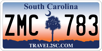 SC license plate ZMC783